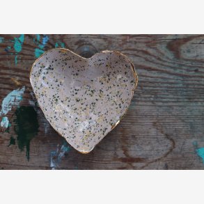 Hjerteskl keramik unika smykker 