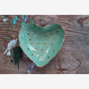 Hjerteskål keramik unika smykker 