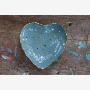 Hjerteskl keramik unika smykker 