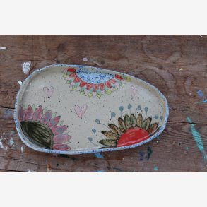 Tallerken Keramik Stent�j blomster 