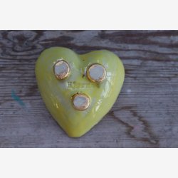 Hjerteskl keramik unika smykker 