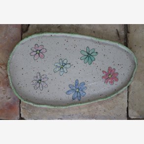 Tallerken Keramik Stent�j blomster 