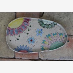 Tallerken Keramik Stentj blomster 