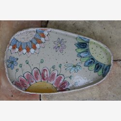 Tallerken Keramik Stentj blomster 