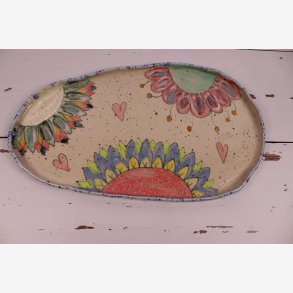 Tallerken Keramik Stent�j blomster 